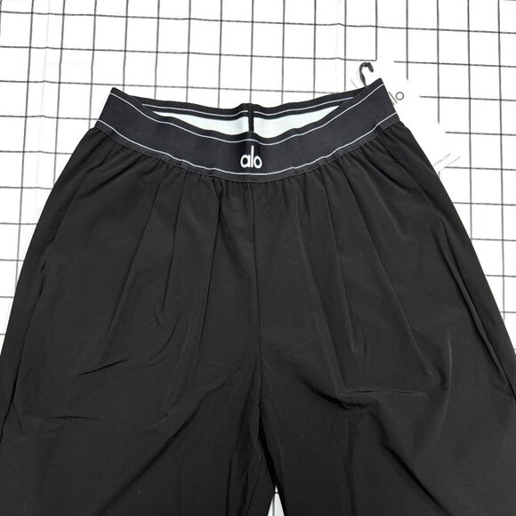ALO Yoga Black Wide-Leg Lounge Trousers - Picture 4 of 7
